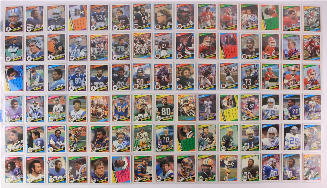 1984 Topps Football Trading Cards - Complete Set of 396 w/ 109 Signed Including Franco Harris, Dan Fouts, Lawrence Taylor & More