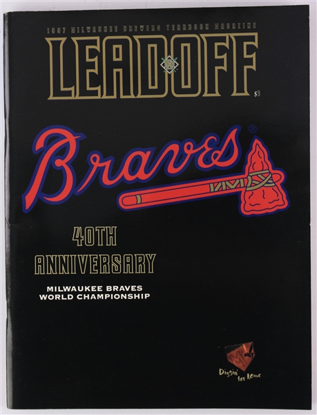 1997 Milwaukee Braves 1957 World Series Champions 40th Anniversary Celebration at County Stadium Program & Original Photos - Lot of 50