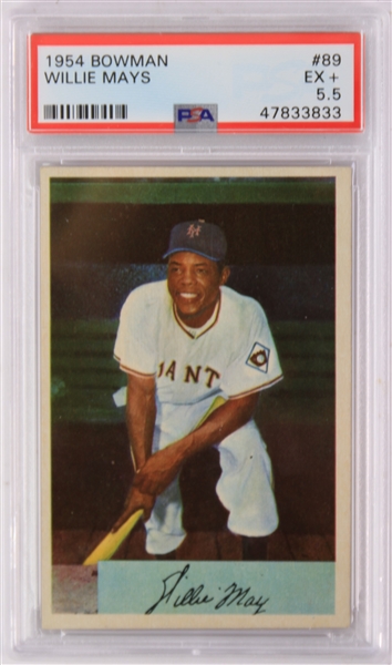 1954 Willie Mays New York Giants Bowman #89 Baseball Trading Card (PSA EX+ 5.5)