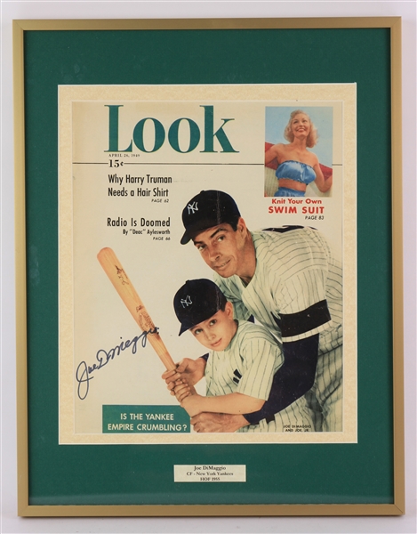 1949 Joe DiMaggio New York Yankees Signed 14" x 18" Framed Display (JSA)