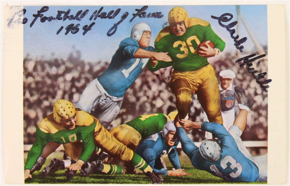 1967 Clark Hinkle Green Bay Packers Dual Signed 3.5" x 5.5" Postcard (*JSA*)