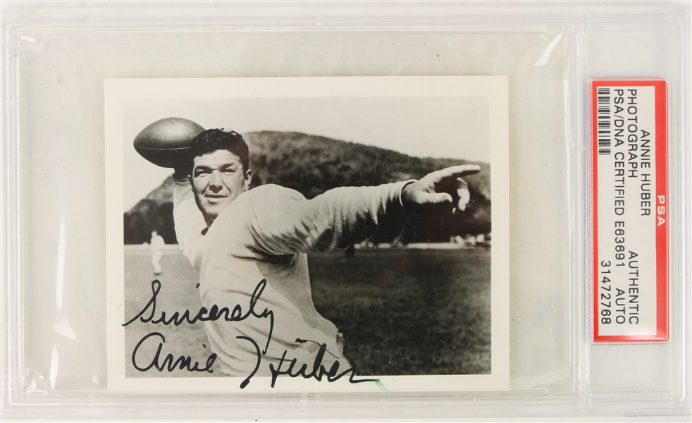 1950s Arnie Herber Green Bay Packers Signed 3" x 4" Photo (PSA Slabbed)
