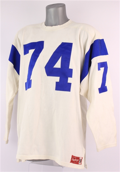 1970-71 Merlin Olsen Los Angeles Rams Signed Professional Quality Jersey (MEARS LOA/JSA)