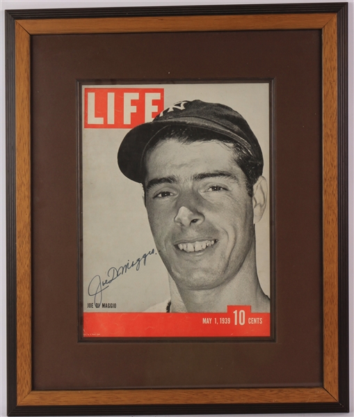 1939 Joe DiMaggio New York Yankees Signed 18" x 23" Framed Life Magazine (JSA)