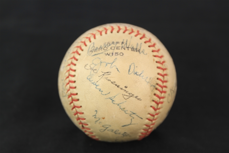 1946 Milwaukee Brewers Team Signed Baseball w/ 17 Signatures Including Johnny Dickshot & More (MEARS LOA)