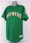 1999 Kyle Peterson Milwaukee Brewers Green St. Patricks Day Spring Training Jersey (MEARS LOA)