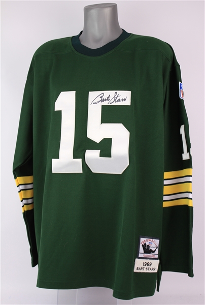 2000s Bart Starr Green Bay Packers Signed Mitchell & Ness Throwback Jersey (JSA)