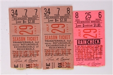1957 (July 29) Willie Mays New York Giants 171st Career HR Milwaukee County Stadium Ticket Stubs - Lot of 3 