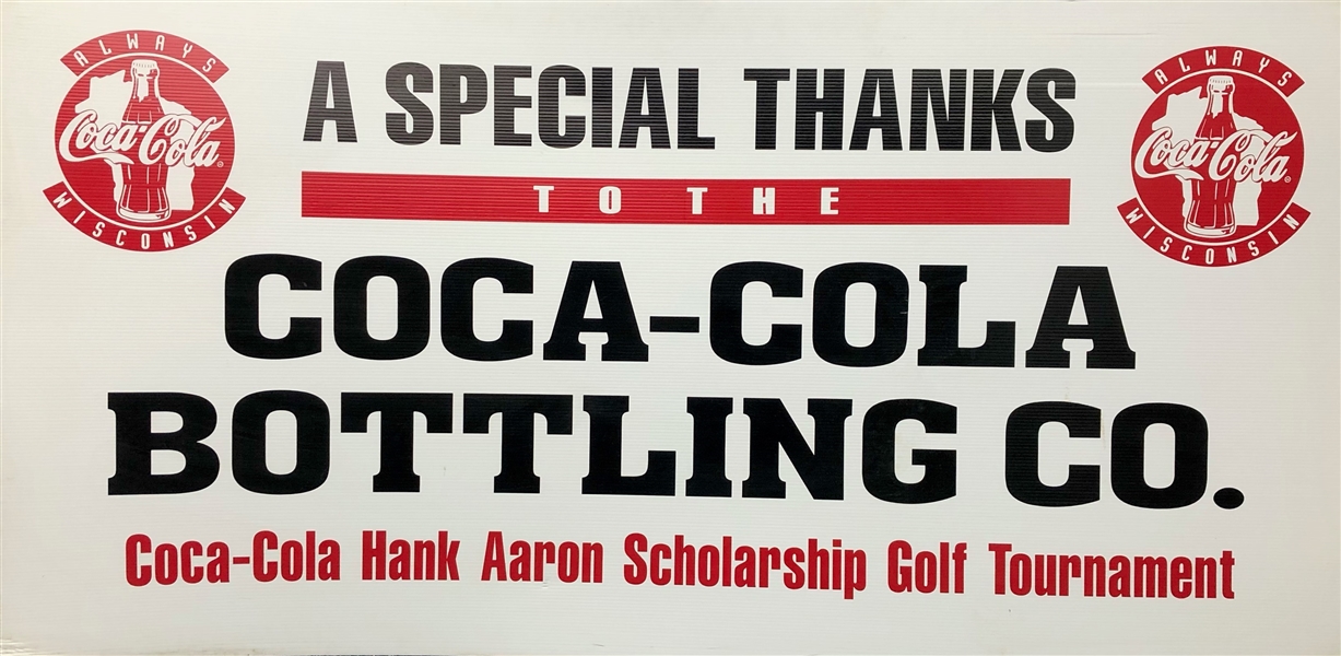 1990s Hank Aaron Scholarship Golf Tournament 36" x 72" Special Thanks to Coca Cola Sign