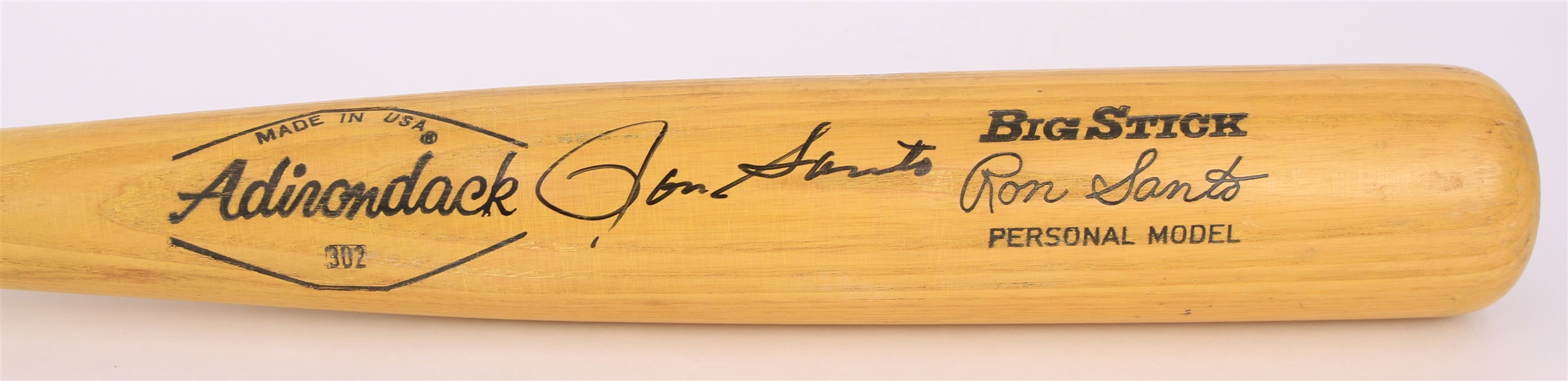 1971-73 Ron Santo Chicago Cubs Signed Adirondack Professional Model Bat (MEARS A5/JSA)