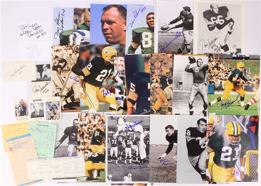1960s-2000s Green Bay Packers Trading Cards & Photos - Lot of 350+ w/ 175+ Signed