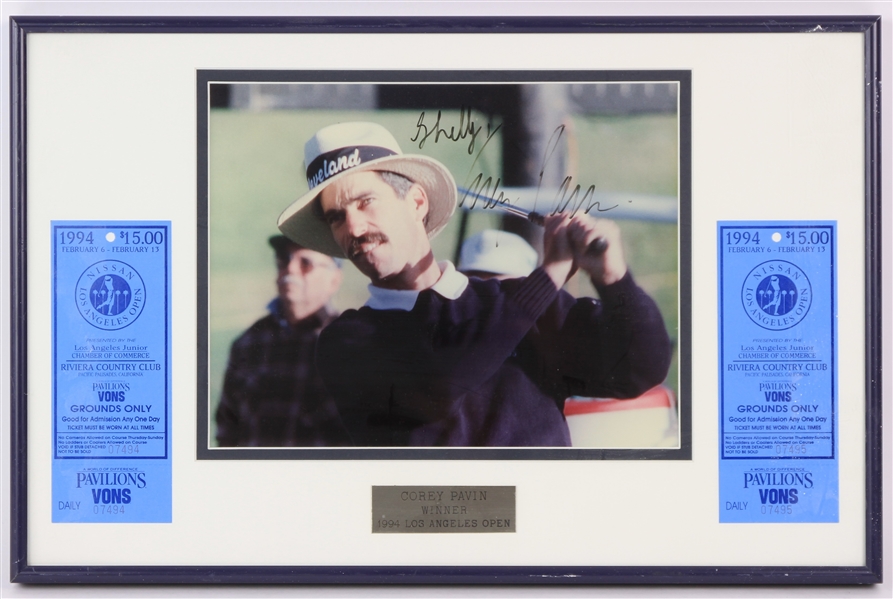 1994 Corey Pavin Signed 12" x 18" Framed Los Angeles Open Display (JSA)