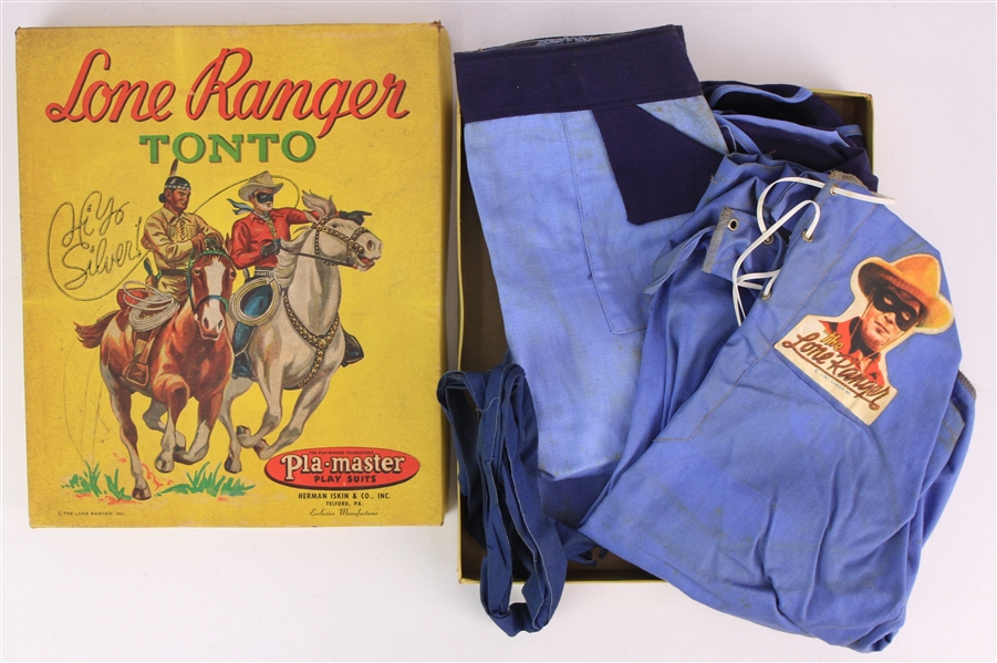 1950s Lone Ranger Pla-Master Outfit w/ Original Box, Shirt, Pants & Headband