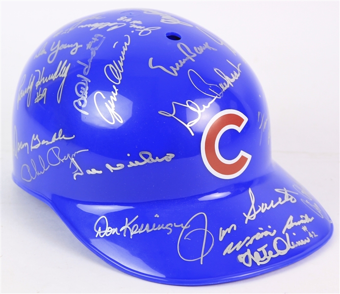 1969 Chicago Cubs Team Signed Souvenir Batting Helmet w/ 30 Signatures Including Ernie Banks, Ron Santo, Fergie Jenkins & More (JSA)