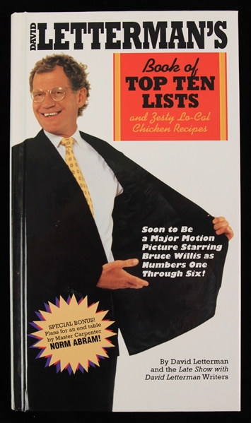 1995 David Letterman Late Night Host Signed Hardcover Book Of Top Ten Lists (JSA)