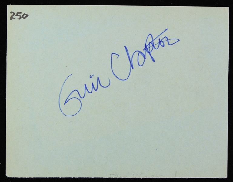 1960s Eric Clapton Johnny Weismuller Dual Signed 3.75" x 5" Cut (JSA Full Letter)