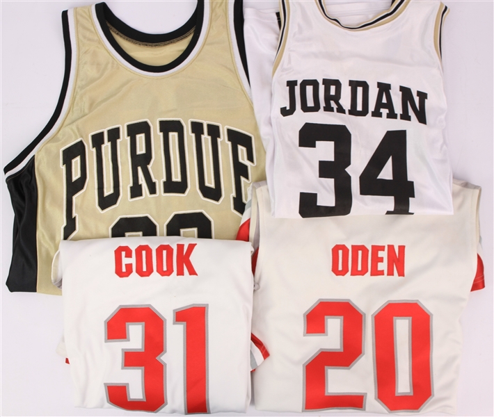1990s-2000s Purdue Boilermakers Ohio State Buckeyes Basketball Jerseys - Lot of 4 w/ Greg Oden, DaeQuan Cook & More (MEARS LOA)