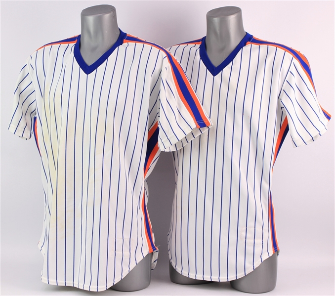 1987 New York Mets Team Issued Extra Home Jerseys - Lot of 2 (MEARS LOA/METS Employee LOA)
