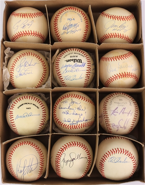 1980s-90s Signed Baseball Collection - Lot of 12 w/ Craig Biggio, Jim Rice, Don Sutton & More (JSA/METS Employee LOA)