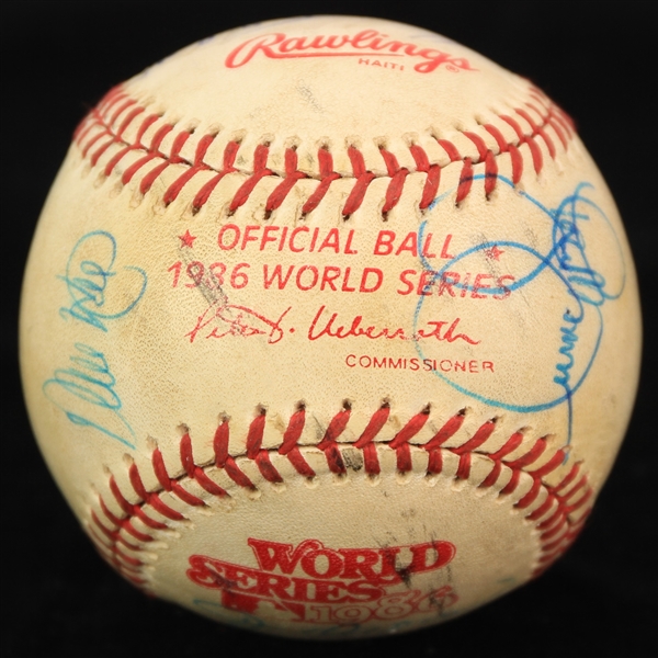 1986 New York Mets Boston Red Sox Shea Stadium World Series Game Used OWS Ueberroth Baseball Signed by Jesse Orosco & More (MEARS LOA/JSA/METS Employee LOA)