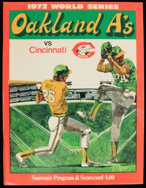 1972 Oakland Athletics Cincinnati Reds Oakland Coliseum World Series Program