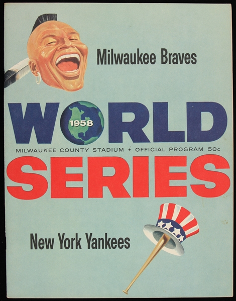 1958 Milwaukee Braves New York Yankees Milwaukee County Stadium World Series Game 2 Partially Scored Program