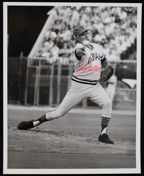 1973 Bob Feller Cleveland Indians Signed 8" x 10" Old Timers Game Photo (JSA)