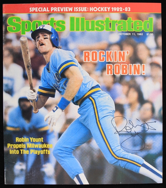 1982 Robin Yount Milwaukee Brewers Signed 8" x 9" Sports Illustrated Magazine Cover 
