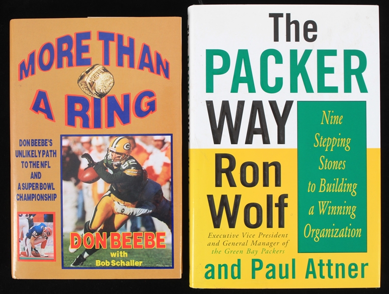 1998 Ron Wolf Don Beebe Green Bay Packers Signed Hardcover Books - Lot of 2 (JSA)