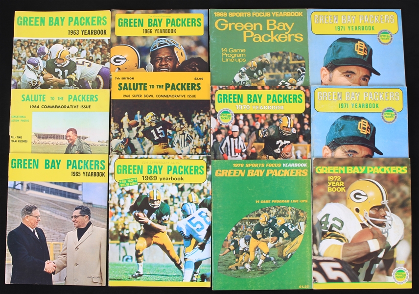 1966-82 Green Bay Packers Team Yearbook Collection - Lot of 30