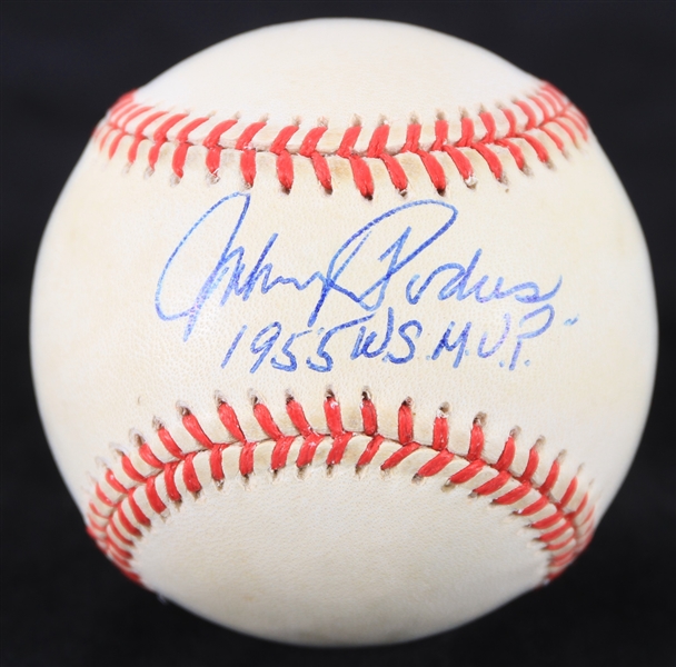 1995-99 Johnny Podres Brooklyn Dodgers Signed ONL Coleman Baseball (JSA)
