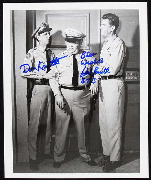 1990s Don Knotts Hal Smith The Andy Griffith Show Signed 8" x 10" Photo (JSA)