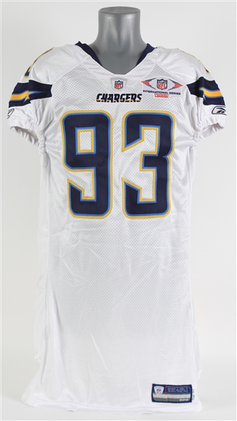 2008 Luis Castillo San Diego Chargers Signed International Series Jersey (MEARS LOA & PSA/DNA)