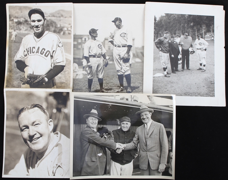 1920s-50s Chicago Cubs 8x10 Press Photos Including Dizzy Dean, Sparky Adams and more (Lot of 9)