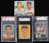 1933-52 Baseball Trading Cards - Lot of 5 w/ 3 Slabbed Including Minnie Minoso & More