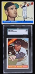 1955-66 Topps Baseball Trading Cards - Lot of 2 w/ 1955 #1 Dusty Rhodes & 1966 #160 Whitey Ford (SGC 50 VG/EX 4)