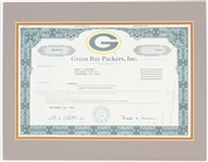 1997 Green Bay Packers 11" x 14" Matted Stock Certificate