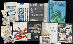 1940s-70s Postage Stamp Collection - Lot of Hundreds w/ Harris United States Liberty Stamp Album & More