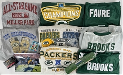1990s-2000s Sports Memorabilia Collection - Lot of 12 w/ Green Bay Packers Apparel, Baseball Trading Cards & More