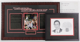 1983-1993 Jimmy Valvano NC State University 23x35 Framed Photo & Speech, Framed Print and Wall Hang (Lot of 3)