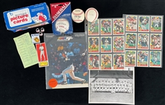 1950s-90s Baseball Football Memorabilia Collection - Lot of 30 w/ OAL Brown Baseball, ONL White Baseball, Tommy Lasorda Signed Lineup Card & More