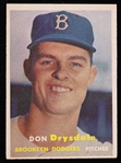 1957 Don Drysdale Brooklyn Dodgers Topps Trading Card #18