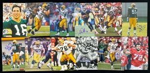 1980s-2000s LOT of Green Bay Packers HOFers Randy Wright Tramon Williams Green Bay Packers and Joe Thomas UW Signed 8"x10" Color Photos (JSA) (Lot of 21)