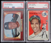 1954-1955 Phil Rizzuto (Good 2) and Elston Howard (VG-3) New York Yankees Trading Cards (PSA Slabbed)