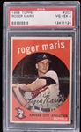 1959 Roger Maris Kansas City Athletics Topps Trading Card #202 (VG-EX 4) (PSA Slabbed)