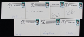 1970-90s Lee MacPhail Gene Budig Leonard Coleman and More Signed Envelopes (Lot of 7) (JSA)