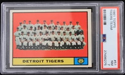 1961 Detroit Tigers Team Topps Trading Card #51 (NM 7)