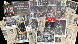 1980s-2000s Baseball Basketball Football Memorabilia Collection - Lot of 400+ w/ Milwaukee Bucks Signed Cards, Milwaukee Brewers Cards, Troy Aikam/Deion Sanders Star Pics Cards & More