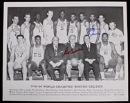 1965-66 Red Auerbach Sam Jones Boston Celtics Signed 8" x 10" World Champions Team Photo (JSA)
