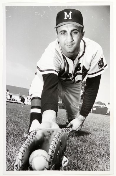 1957 circa Frank Torre Milwaukee Braves Oversized (9" x 14") Photo 